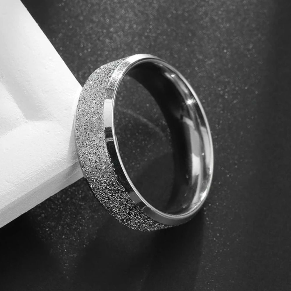 Stainless Steel Sparkling Silver Ring